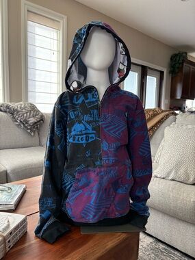 RARE Volcom Full Zip Face Hoodie – Mesh Mask Split Design